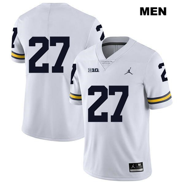 Men's NCAA Michigan Wolverines Hunter Reynolds #27 No Name White Jordan Brand Authentic Stitched Legend Football College Jersey HN25L62OQ
